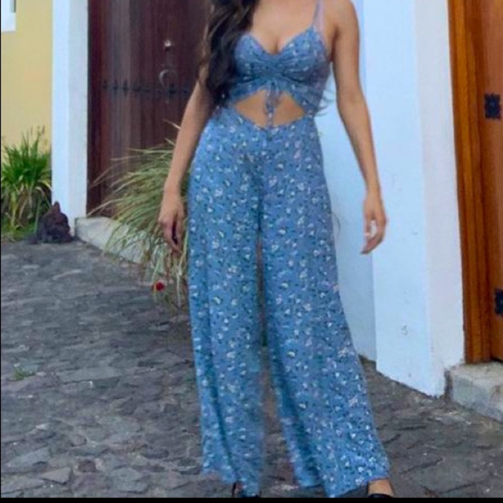 Blue Floral Jumpsuit